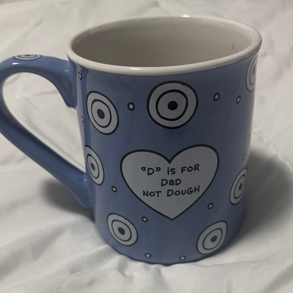 Dad Charming Blue Mug with Heart Design